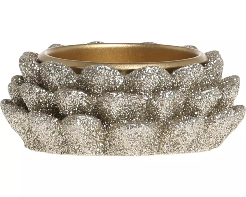 Chic Antique Teelichthalter mit Glitzer, Champagner