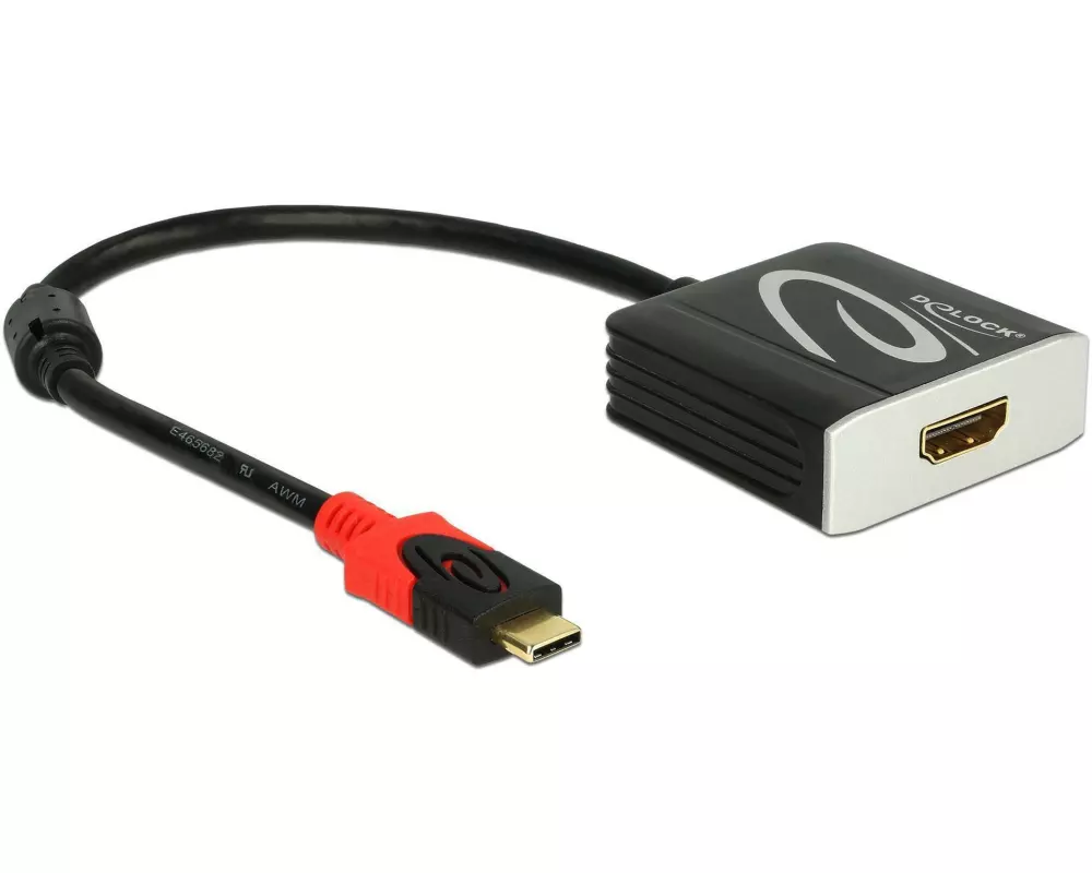 Delock Adapter USB-C - HDMI, 4K, 20 cm Schwarz