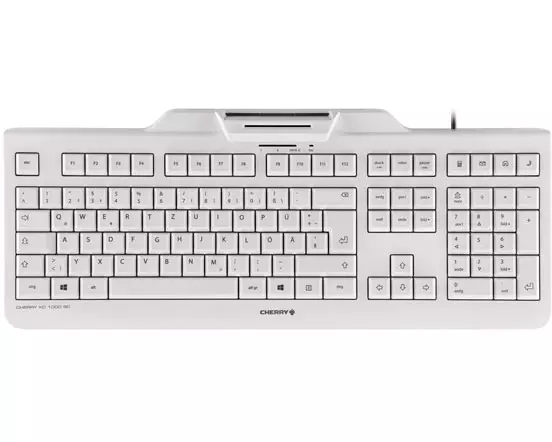CHERRY KC 1000 SC Tastatur Universal USB AZERTY Belgisch Weiß