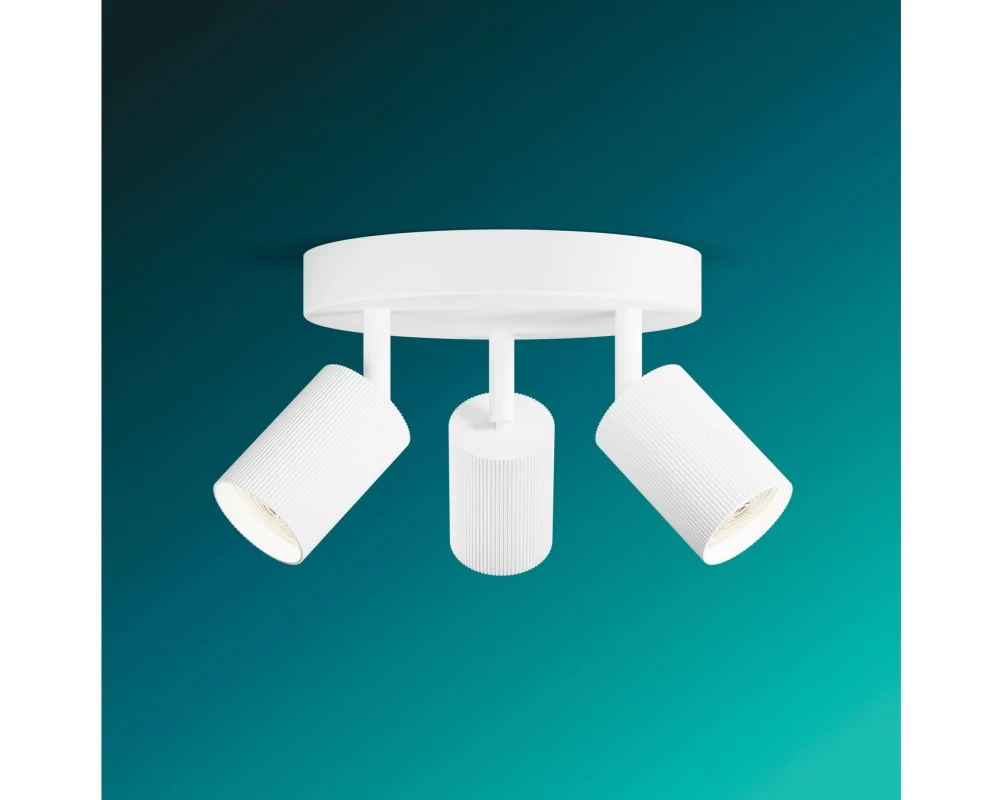 Philips Wyatt Aufbauspot 3x, rund ohne Leuchtmittel GU10, weiss