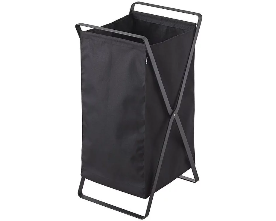 Yamazaki Wäschekorb Tower 70 l, Schwarz