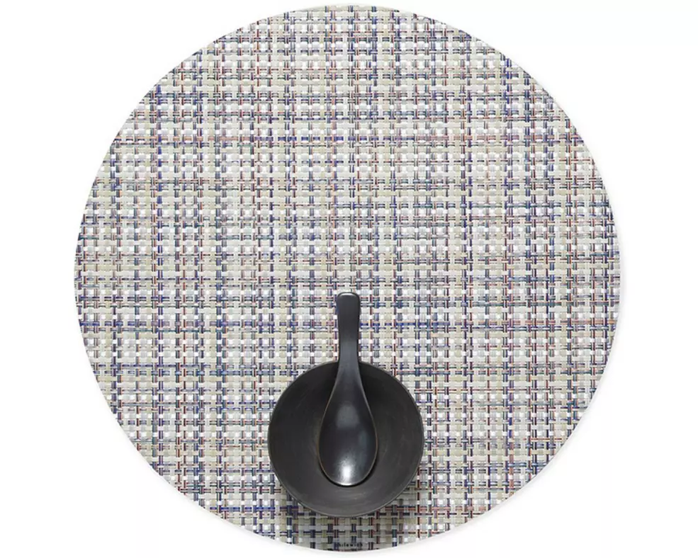 Chilewich Tischset Basketweave, rund, 38 cm x 38 cm, Bonbon