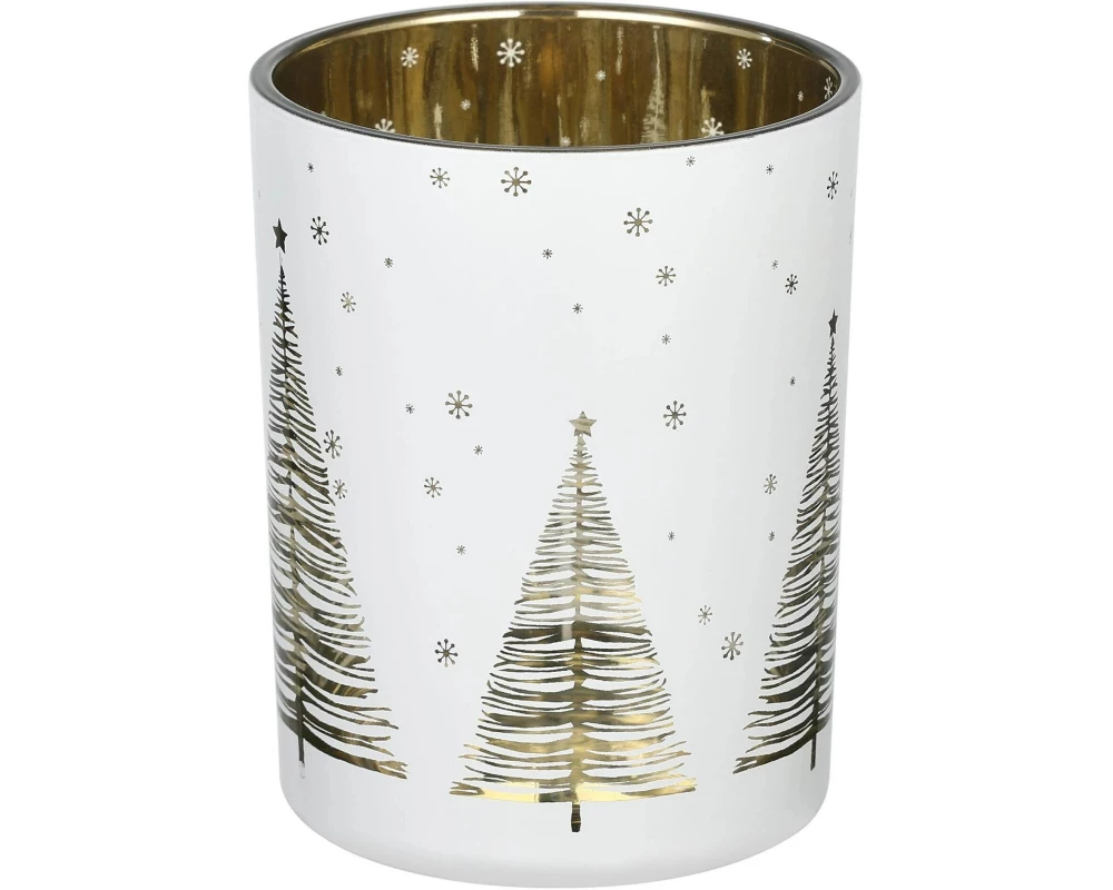 EGLO Weihnachtswindlicht Lukut Ø 10 cm, Gold/Weiss