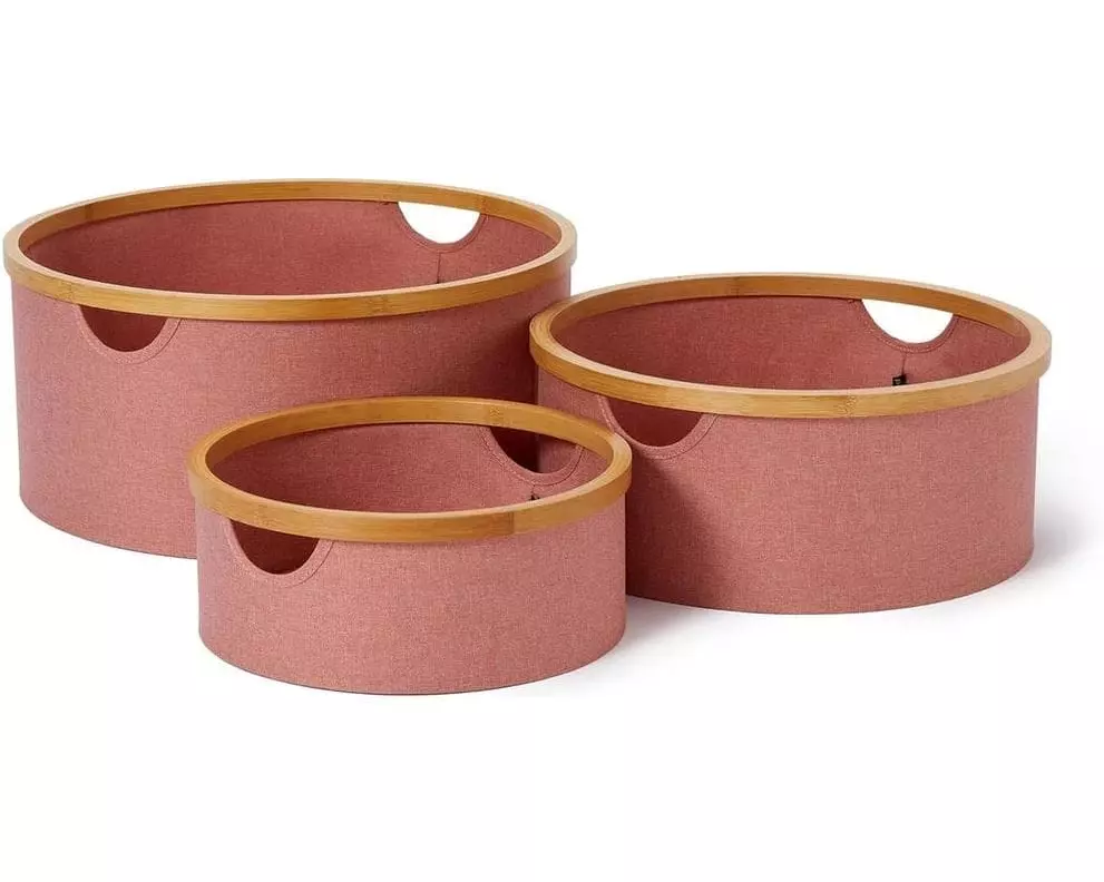 Lumaland Aufbewahrungsbox rund 3 Stück, Rosa
