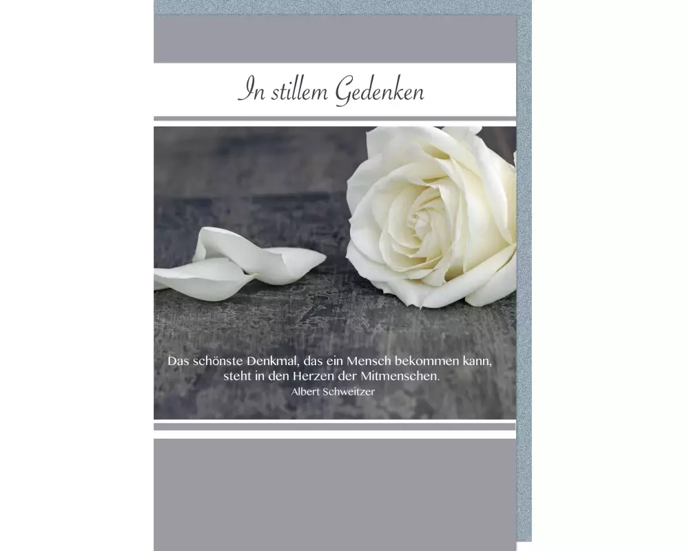 Braun + Company Trauerkarte In stillem Gedenken Rose 11.5 x 17 cm