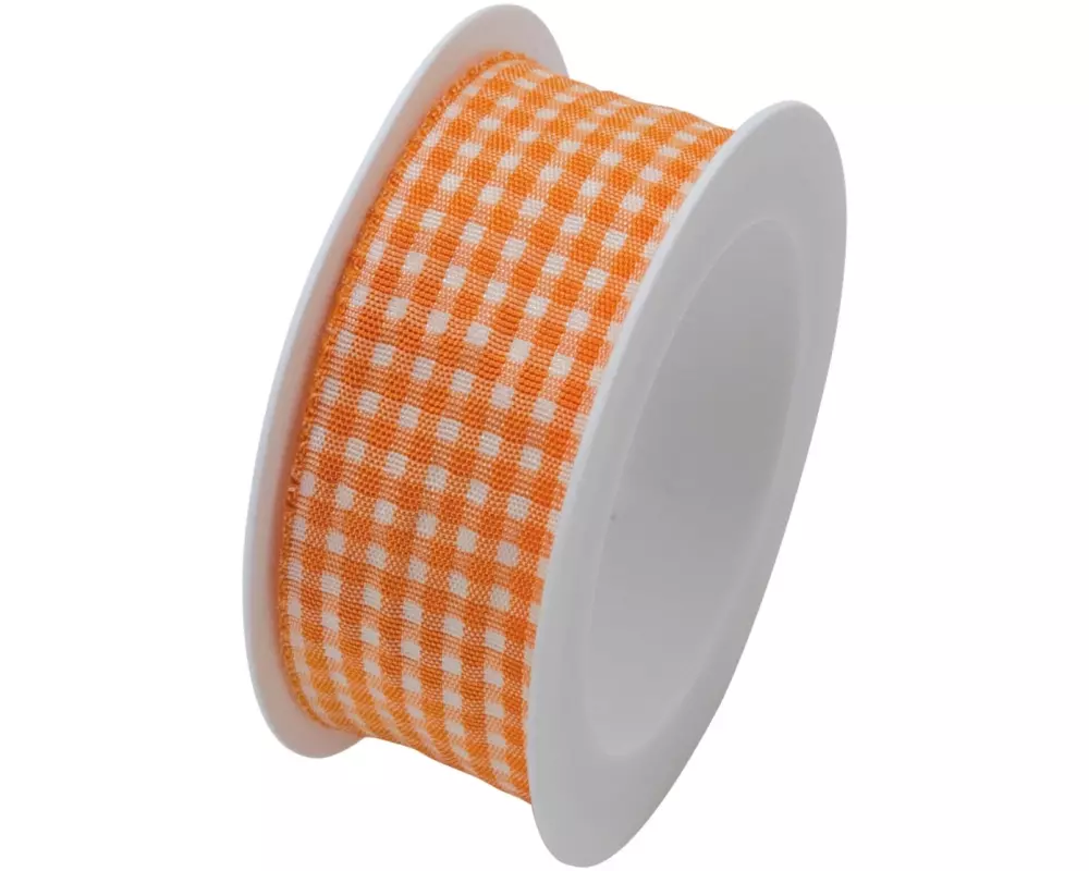 Braun + Company Textilband Vichy 25 mm x 2 m, Orange