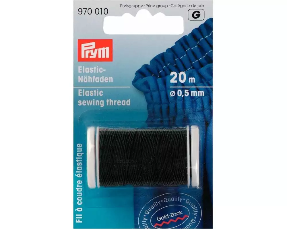 Prym Elastikfaden 0.5 mm x 20 m Schwarz