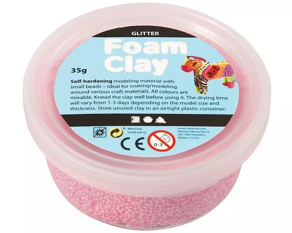 Creativ Company Modelliermasse Foam Clay 35 g Glitzer Rosa