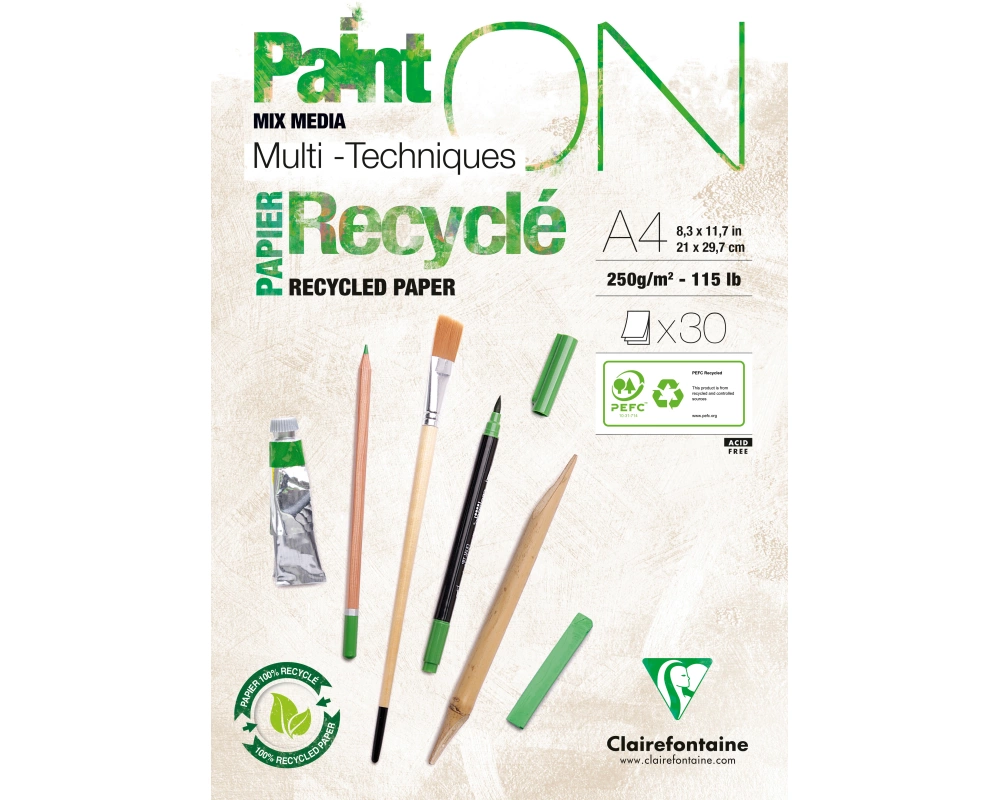 Clairefontaine PaintON Block Recycling 21 x 29.7 cm