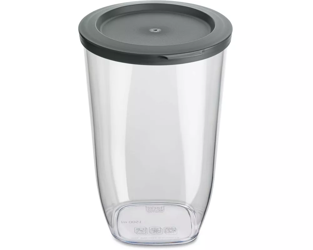 Koziol Vorratsdose Connect Dry M 1.5 l, Dunkelgrau/Grau