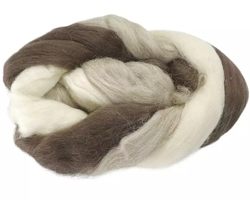 Heyda Filzwolle 3-Strang-Mix 50 g, Beige/Braun/Nature