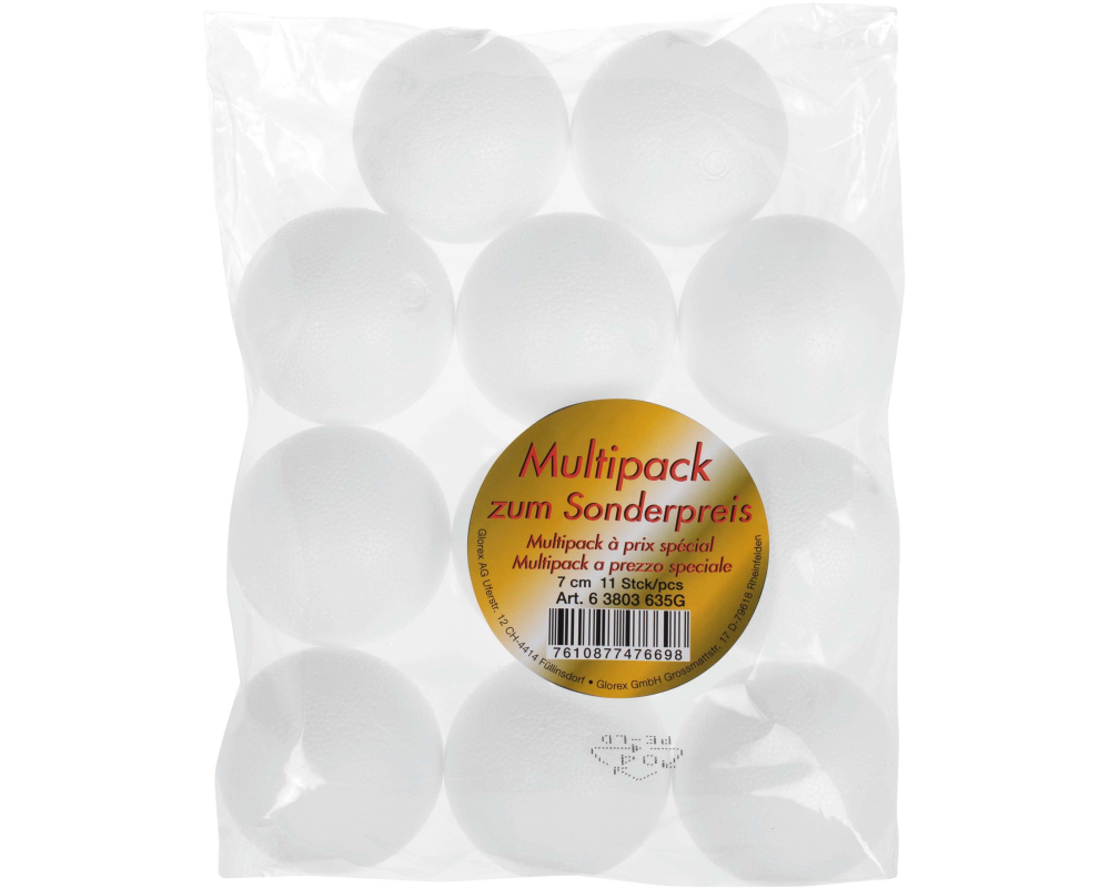 GLOREX Styroporkugeln 7cm 63803635G 11 Stück
