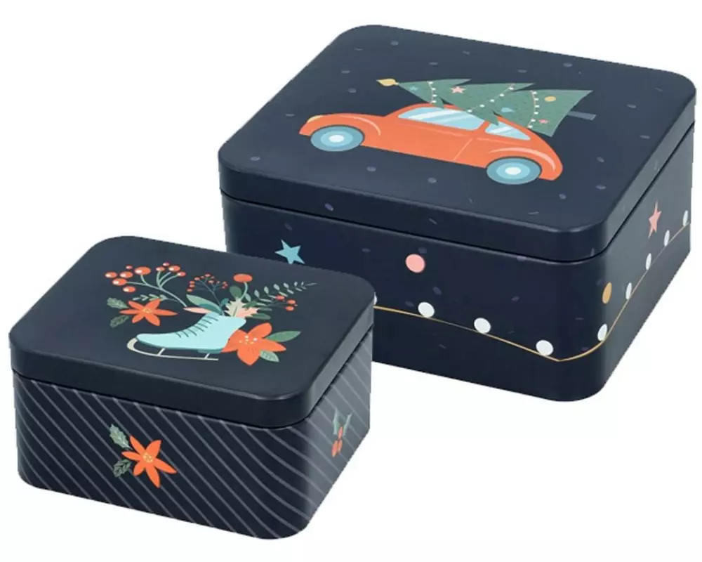 RBV Birkmann Guetzli-Dose Christmas Night Box S 12x10 cm, M 15x13 cm