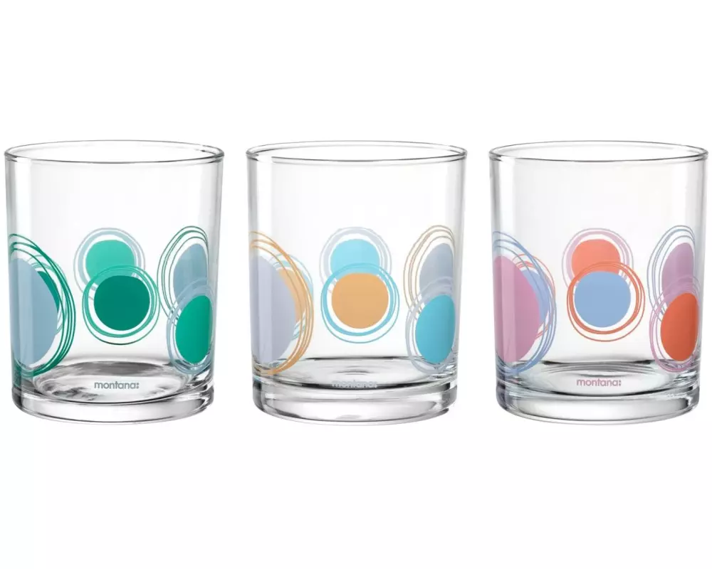 Montana Trinkglas :New Dots 240 ml, 3 Stück, Transparent