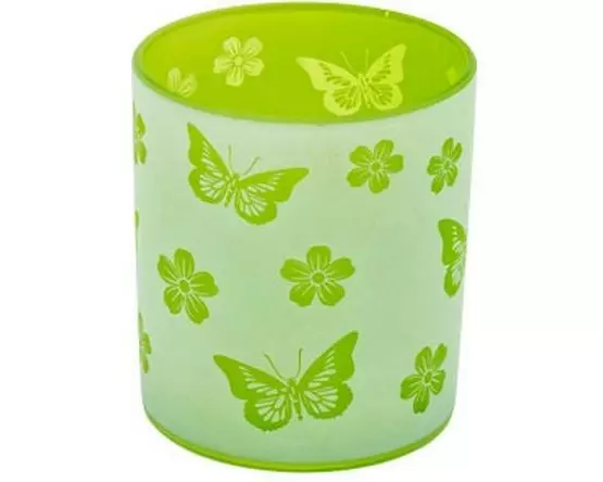 CHALET Windlicht Butterfly 10 cm, Grün