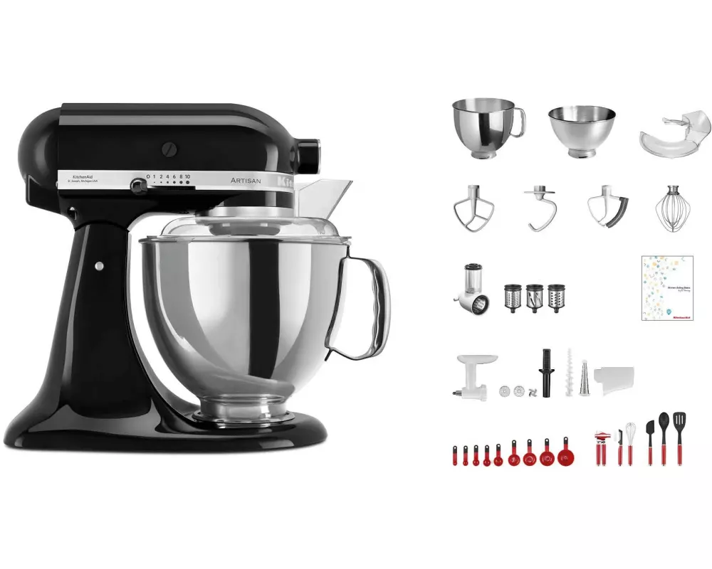 KitchenAid Küchenmaschine Artisan KSM200 Schwarz glanz