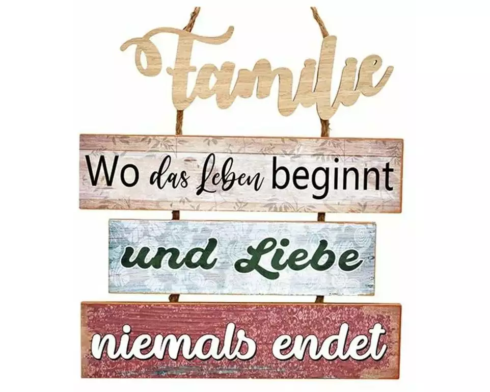 G. Wurm Schild Familie 33 x 36 cm, Holz