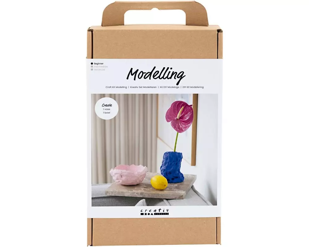 Creativ Company Modellier-Set Vase + Schale Blau/Rosa