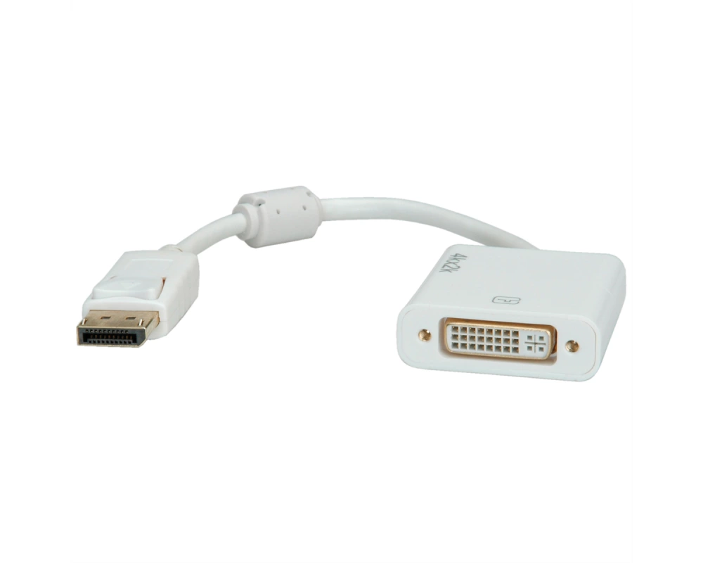 ROLINE 4K DisplayPort-DVI Adapter, DP Stecker-DVI Buchse