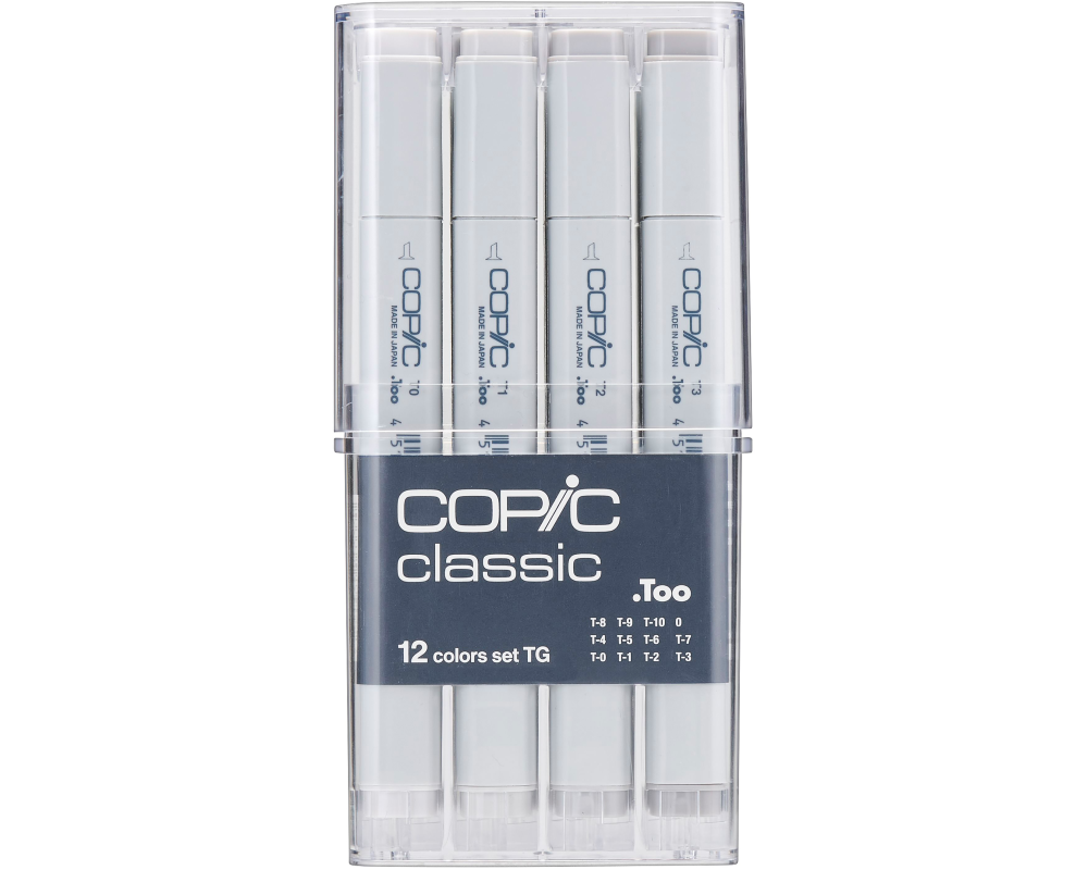 COPIC Marker Classic 20075153 Grau-Set TG, 12 Stück
