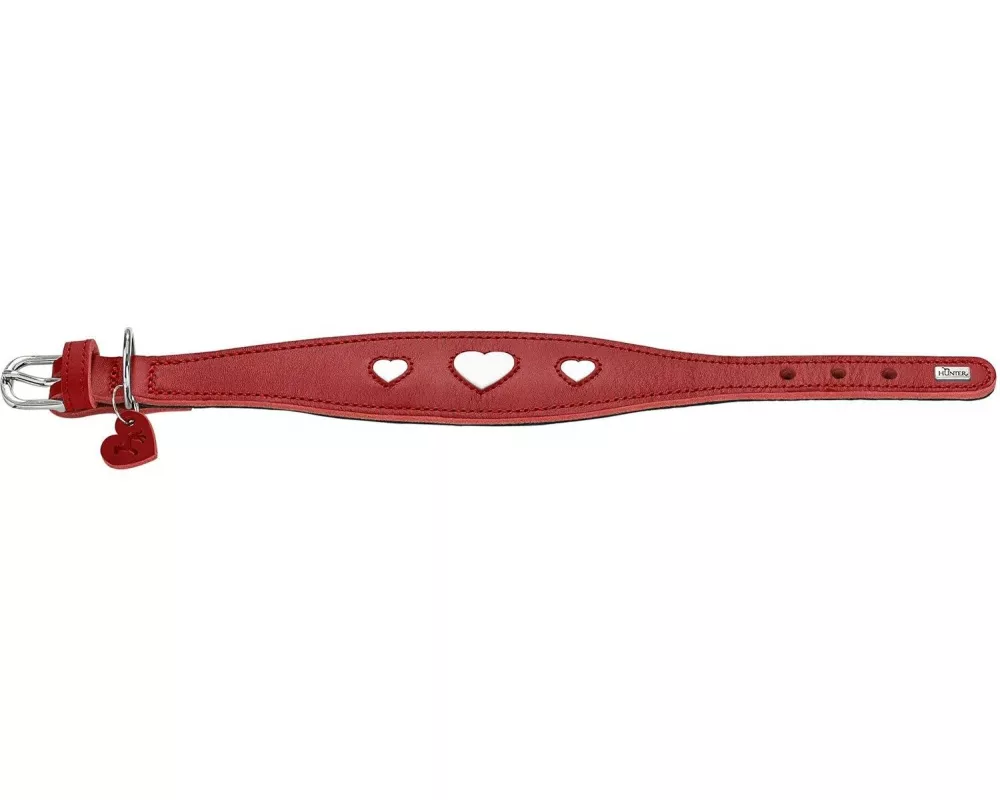 Hunter Halsband Windhund Love 37/XS-S, Rot/Schwarz