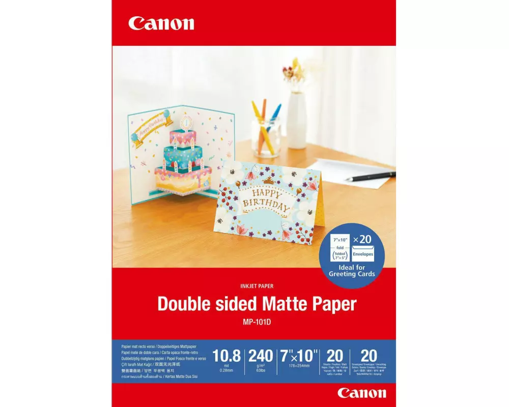 Canon Fotopapier MP-101D Double sided Matte 18x25 cm, 20 Blatt