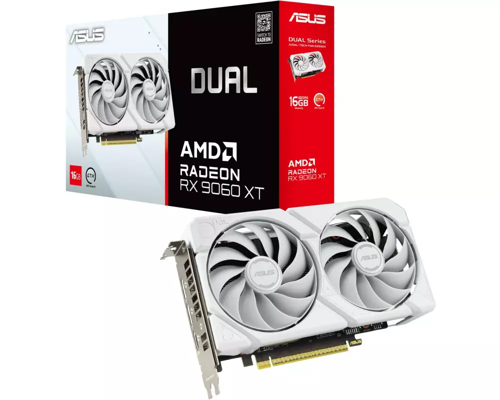 ASUS Grafikkarte Dual Radeon RX9060XT 16G Weiss