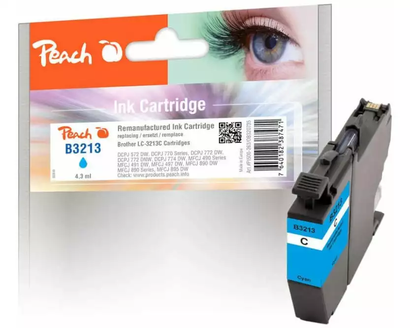 Peach Tinte Brother LC-3213 Cyan