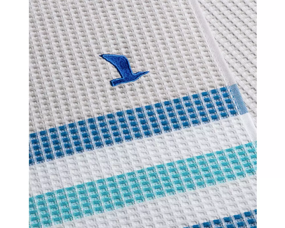Möve Strandtuch Summer Daylight White 90 x 180 cm, Blue/Sea
