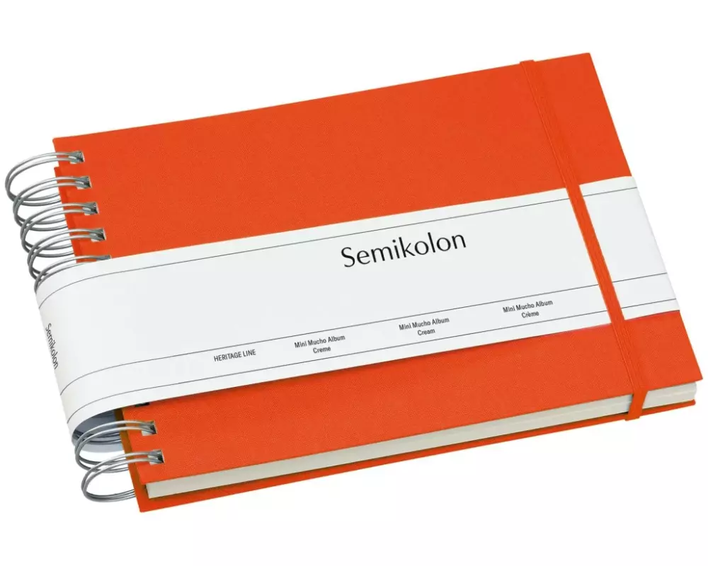 Semikolon Fotoalbum Mini Mucho Orange. Cremefarbige Seiten