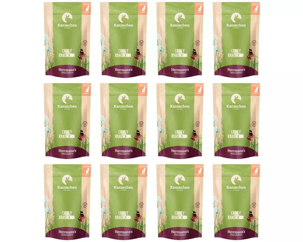 Herrmann's Nassfutter Kaninchen und Käse 12 x 100 g