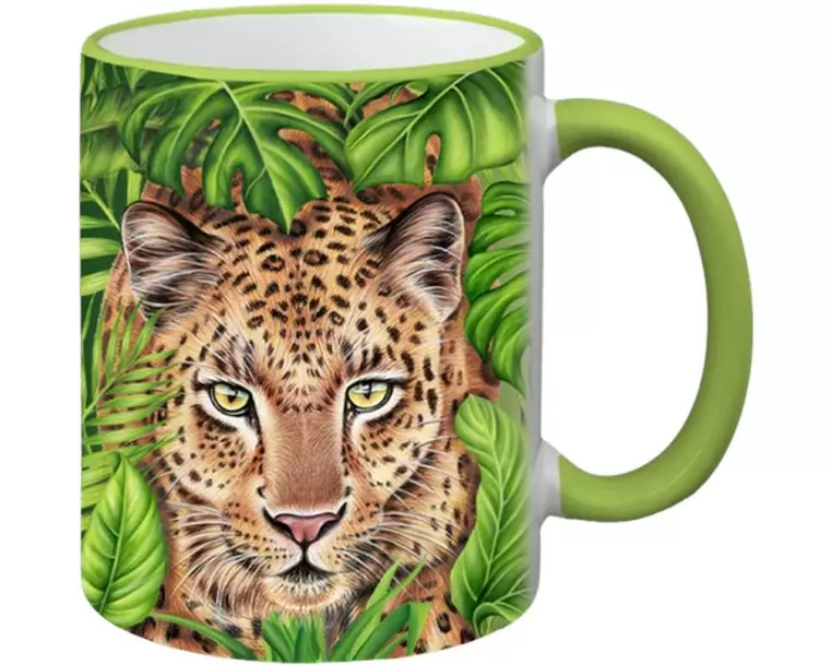 creanorm Tasse Wild Leopard 330 ml, 1 Stück, Hellgrün