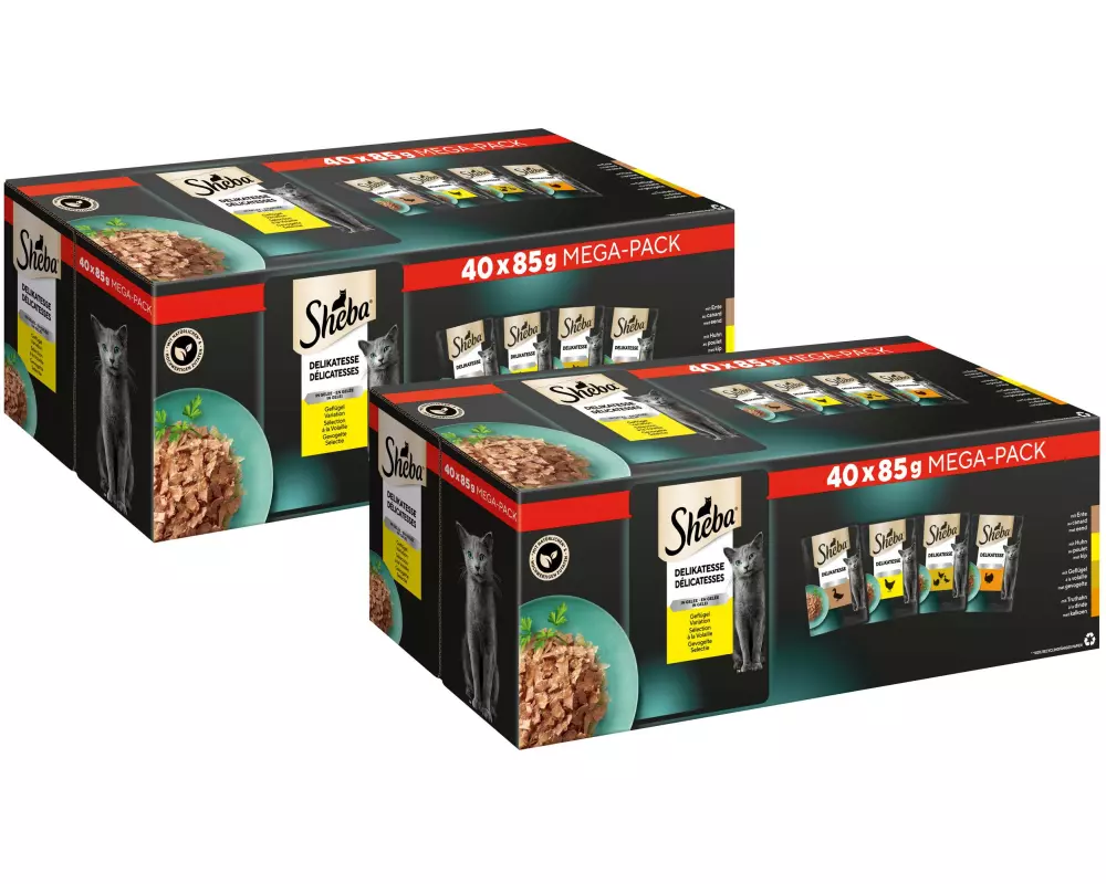 Sheba Nassfutter Delikatesse in Gelée 2x 40 x 85 g