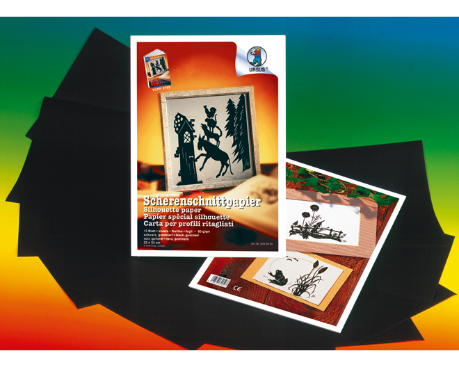 URSUS Scherenschnittpapier 35x50cm 1703290 80g, schwarz