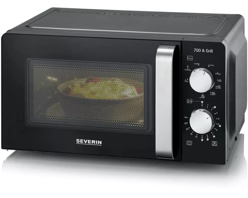 Severin Mikrowelle mit Grill MW 7781 Schwarz/Silber