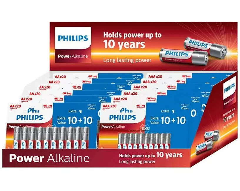 Philips Batterie Power Alkaline Pack 120 x AA, 120 x AAA , 240 Stück