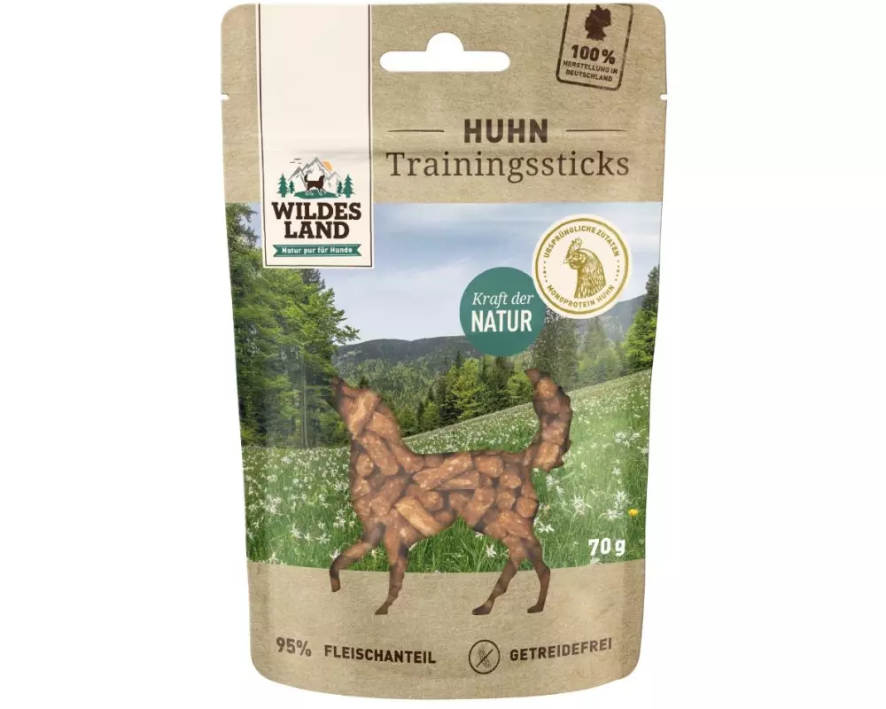 Wildes Land Snack Trainingssticks Huhn, 70 g