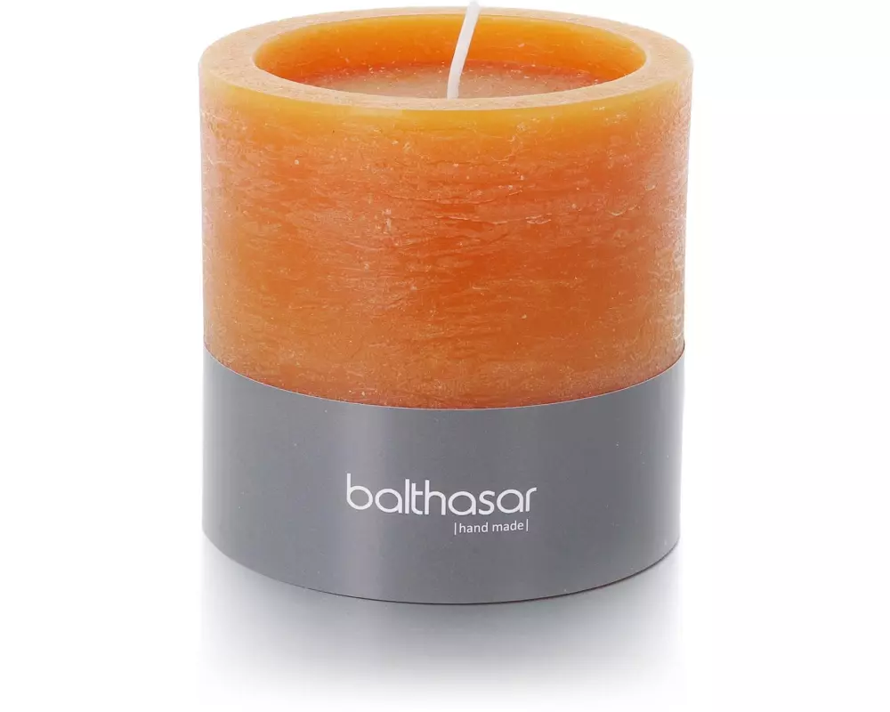 balthasar Kerze Rustico 10 cm x 10 cm, Orange