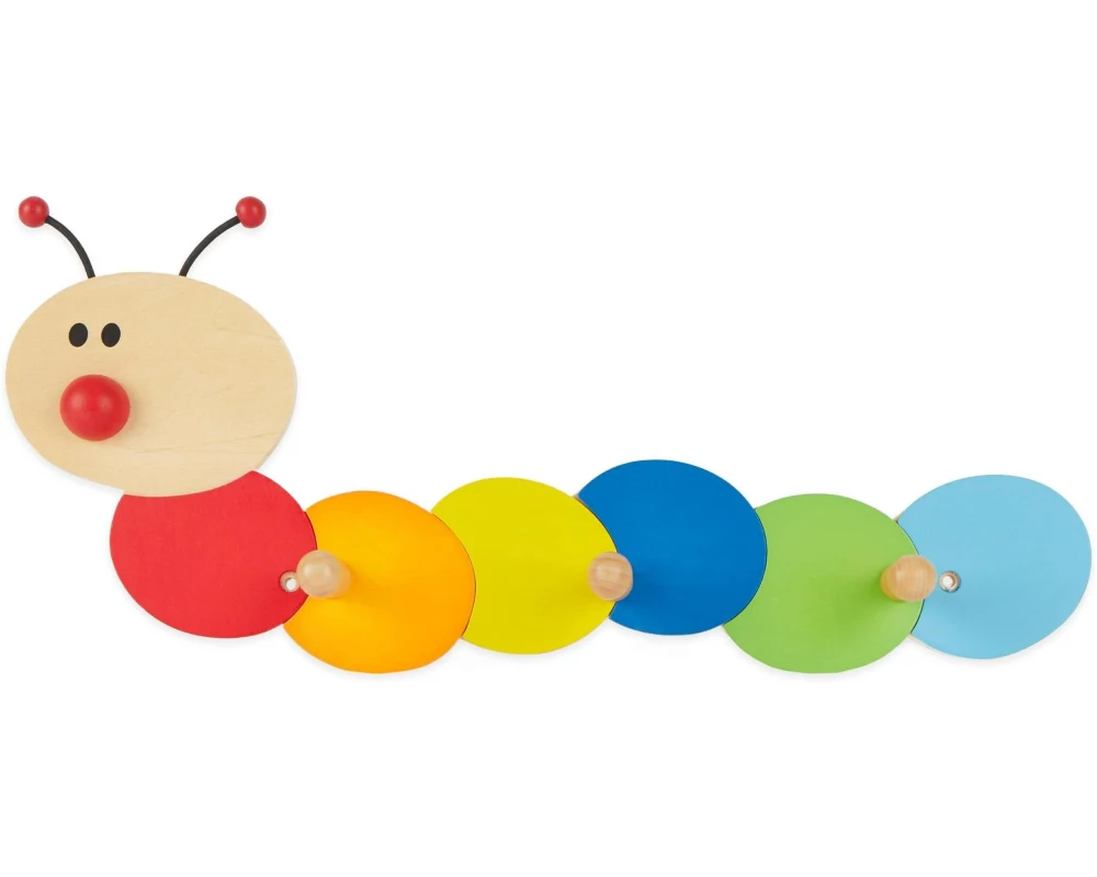 bieco Wandgarderobe Raupe Mehrfarbig