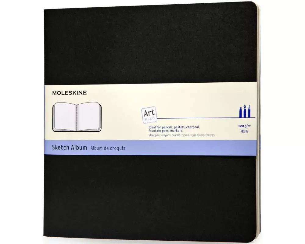 Moleskine Notizbuch 19 x 19 cm Blanko, Schwarz