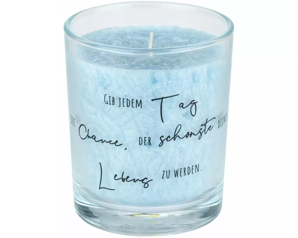 Herzog Kerzen AG Kerze im Glas Kristallo Pastellblau, 11 x 9.5 cm