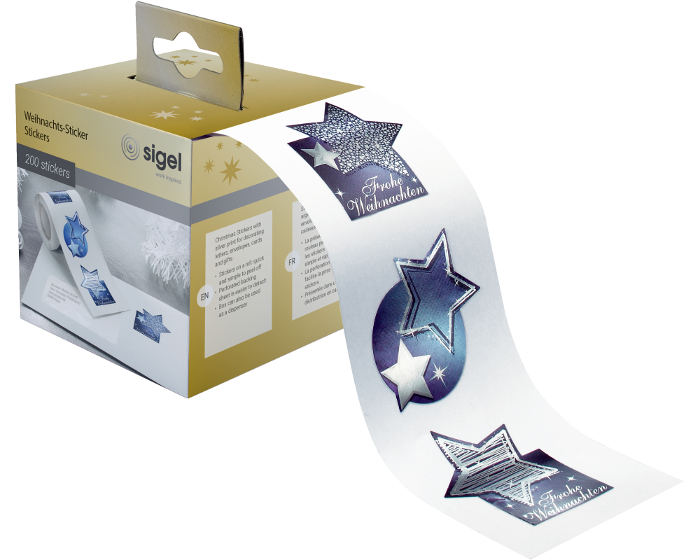 SIGEL Sticker 43x35mm CS115/W Weihnachten 200 Stück