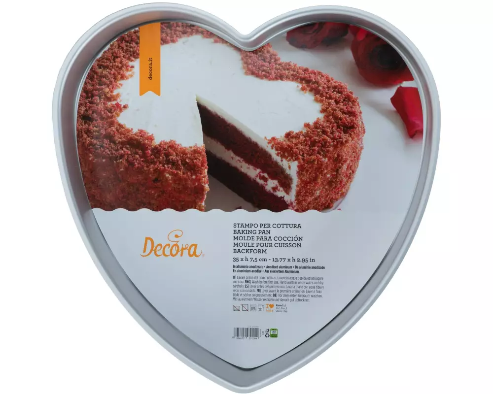 Decora Motiv-Backform Herz, Ø 25 cm, Silber