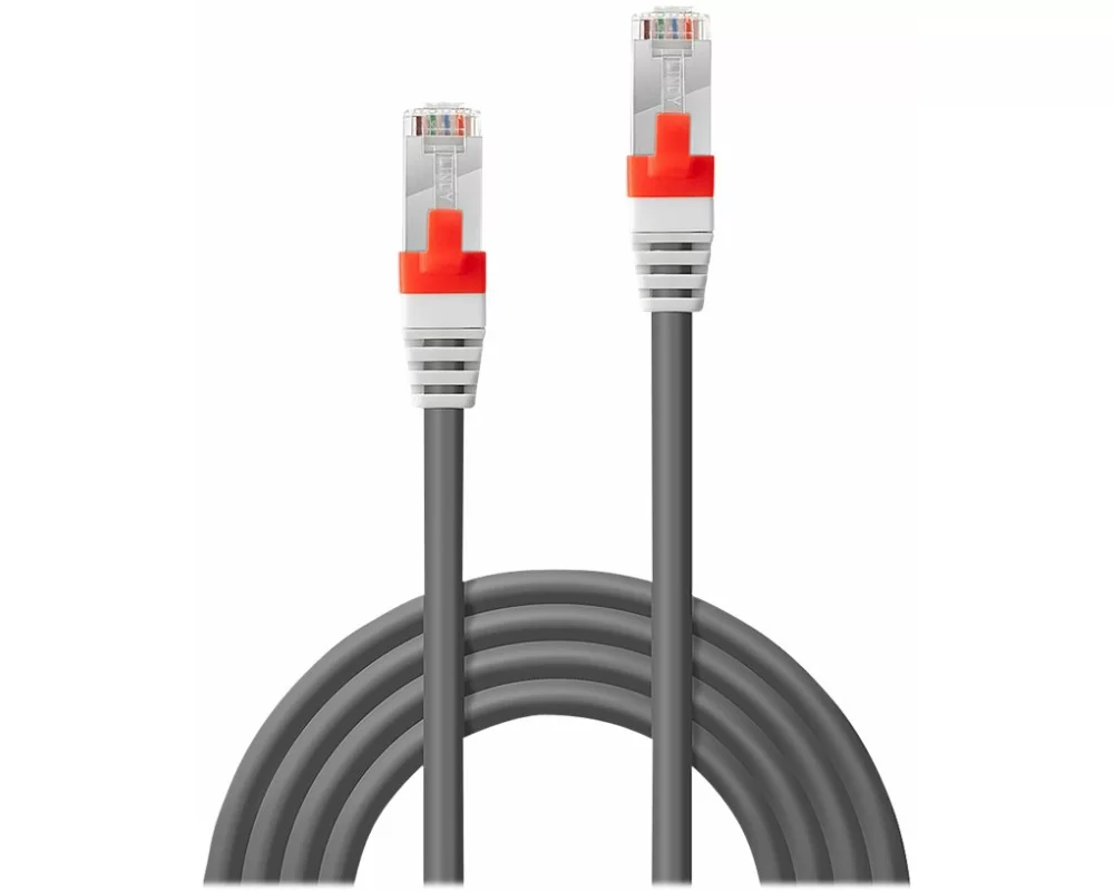 LINDY Patch Cable, Cat6A, S/FTP, RJ45-RJ45, 30m, grey, LSOH, including Testprotocol