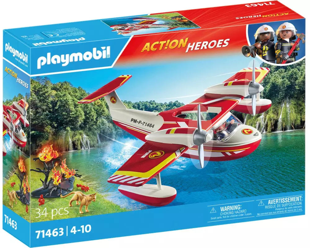 Playmobil Action Heroes Feuerwehrflugzeug mit Löschfunktion 71463