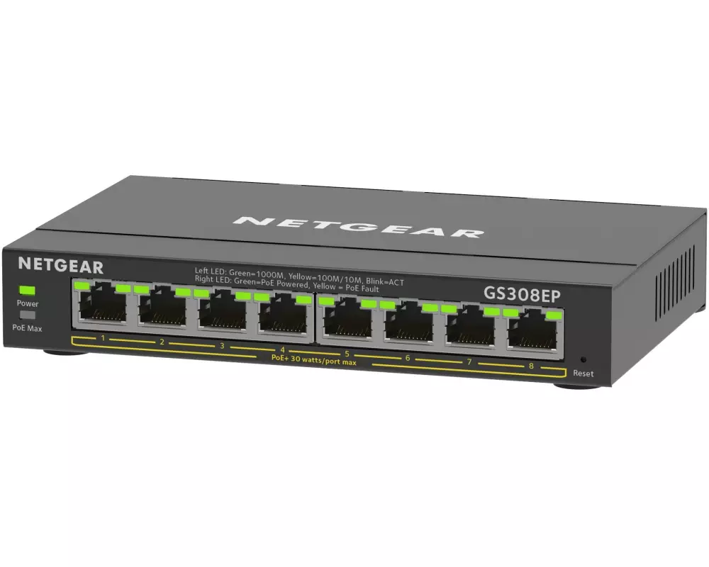 Netgear PoE+ Switch GS308EP-100PES 8 Port
