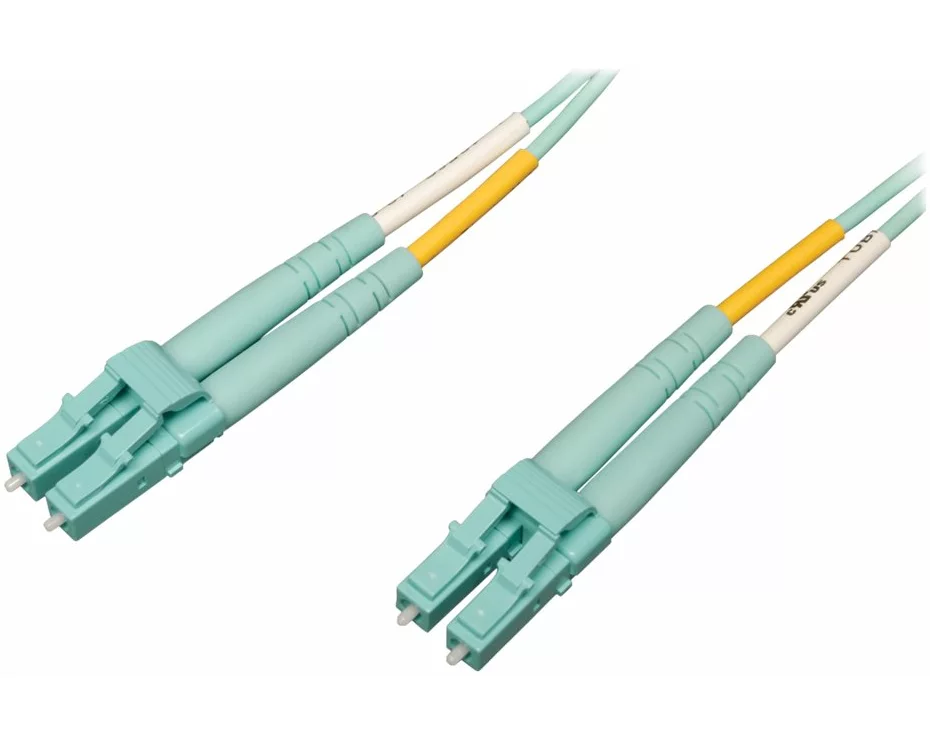 EATON TRIPPLITE 100G, Duplex, Multimode, 50/125, OM4, LSZH, Fiber Optic Cable, LC/LC, Aqua, 20m