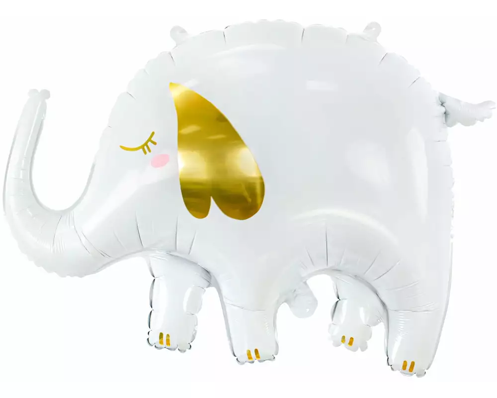 Partydeco Folienballon Elephant Gold/Weiss