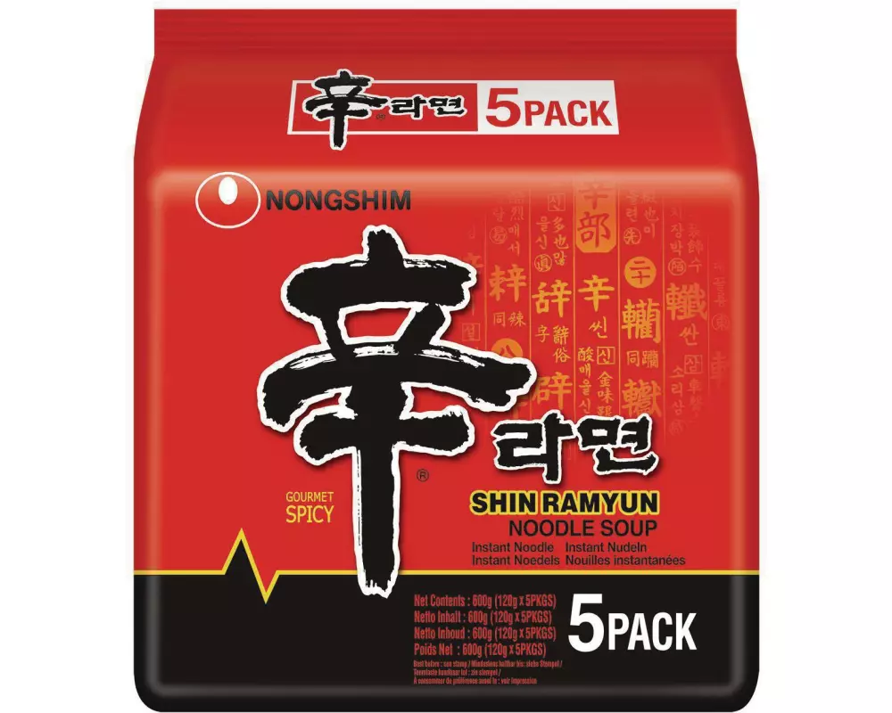 Nongshim Nudelsuppe Shin Ramyun 5 x 120 g