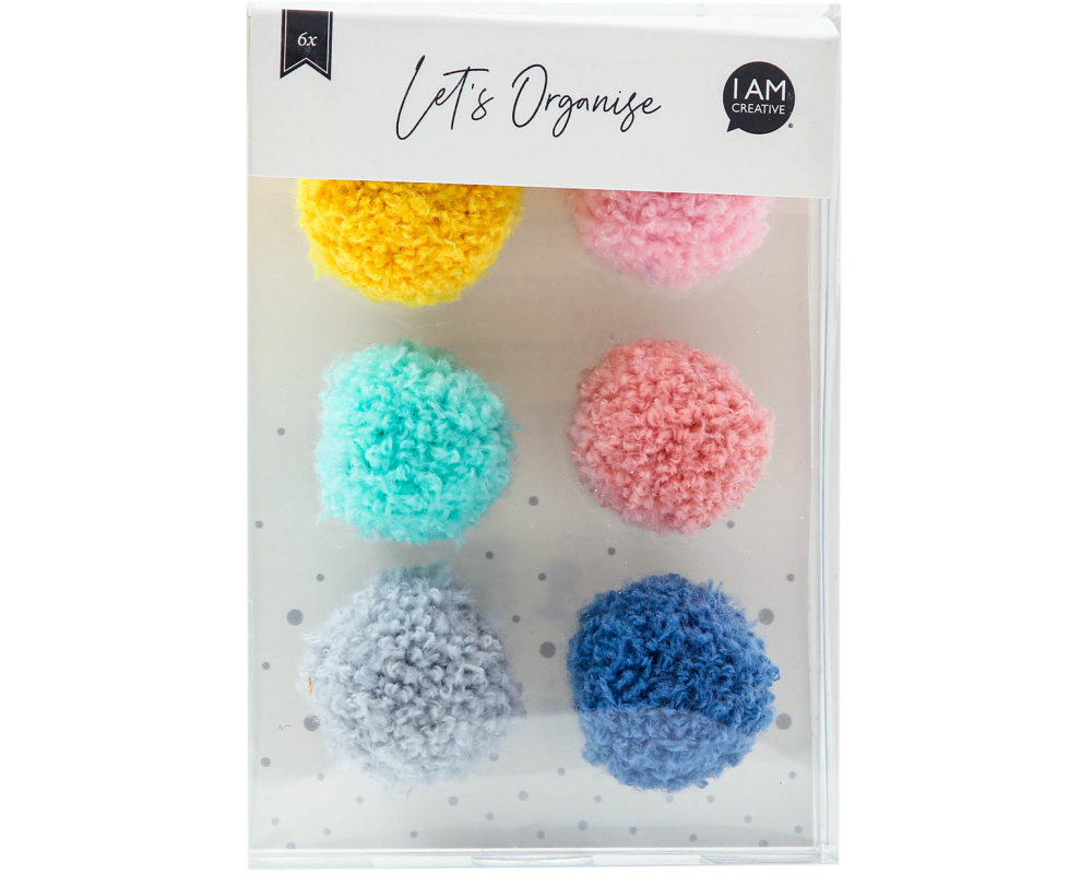I AM CREATIVE Magnet Pompon Let`s Organize MAA4035.52 6 Stück